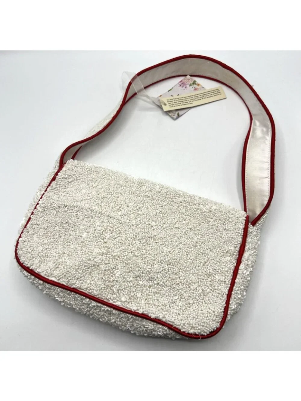 TJMaxx Beaded Shoulder Bag Viral Tomato Red White NWT TikTok Viral
